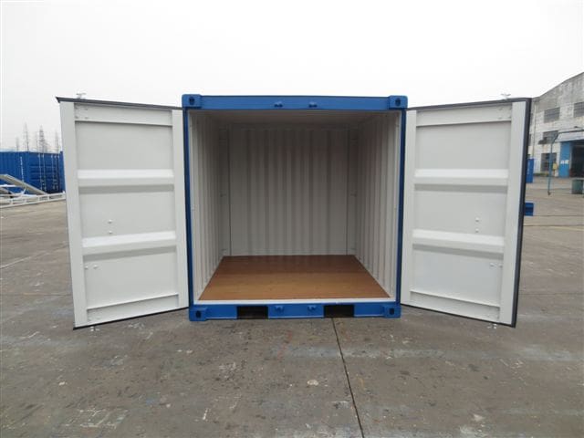8' Newbuild Blue Container open