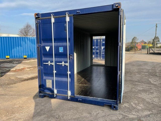 20' New Dark Blue Tri-Door Through Shipping Containers