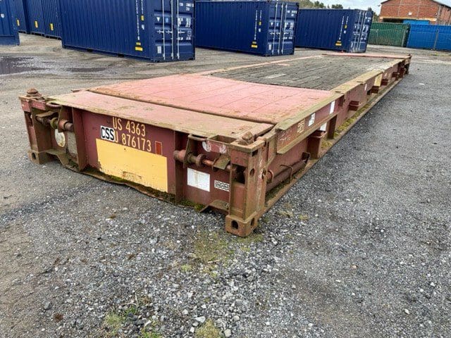 40' Used Flat Rack - ends down