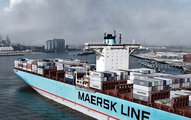 Maersk Container Ship arriving into port